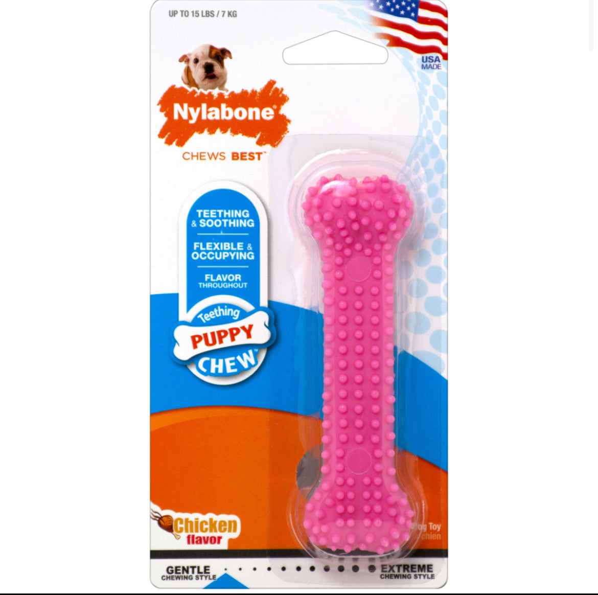 Nylabone Puppy Teething & Soothing Flexible Chew Toy XS Nylabone