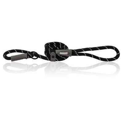 HugglePets Reflective Rope Slip Lead Black 150cm x 1.2cm