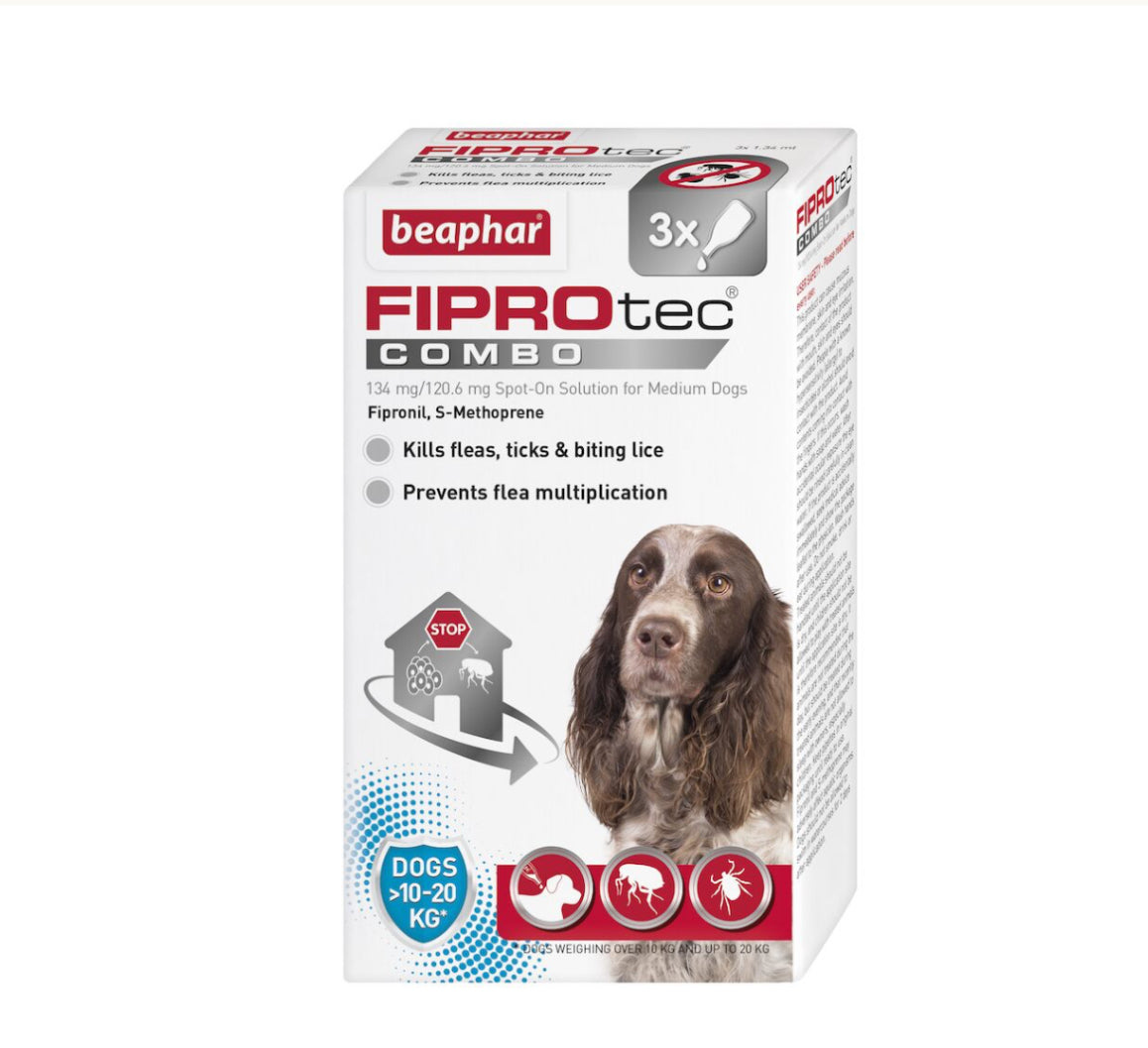 Beaphar FIPROtec® COMBO Flea & Tick Spot-On for Dogs (10-20kg) Flea Treatment Beaphar