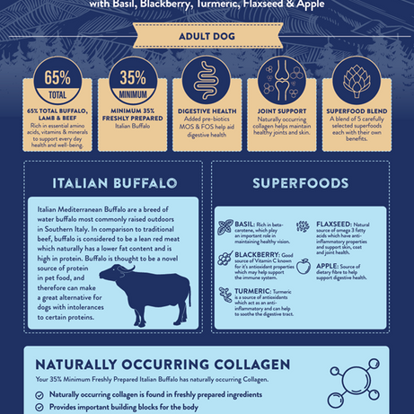 Superfood 65 Adult Dog Italian Buffalo Dry Complete kibble the Pet MARKET