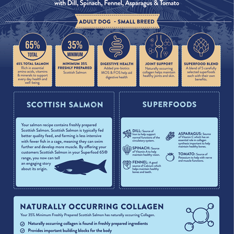 Superfood 65 Small breed Adult Dog Scottish Salmon Dry Complete kibble the Pet MARKET