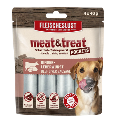 Fleischeslust Meat&Treat Pockets Beef Liver Sausage 4x40g