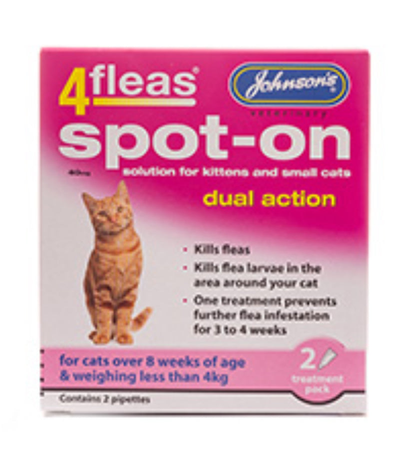 Johnsons 4fleas Spot-on For Cats & Kittens up to 4kg 2 Vials Johnson’s