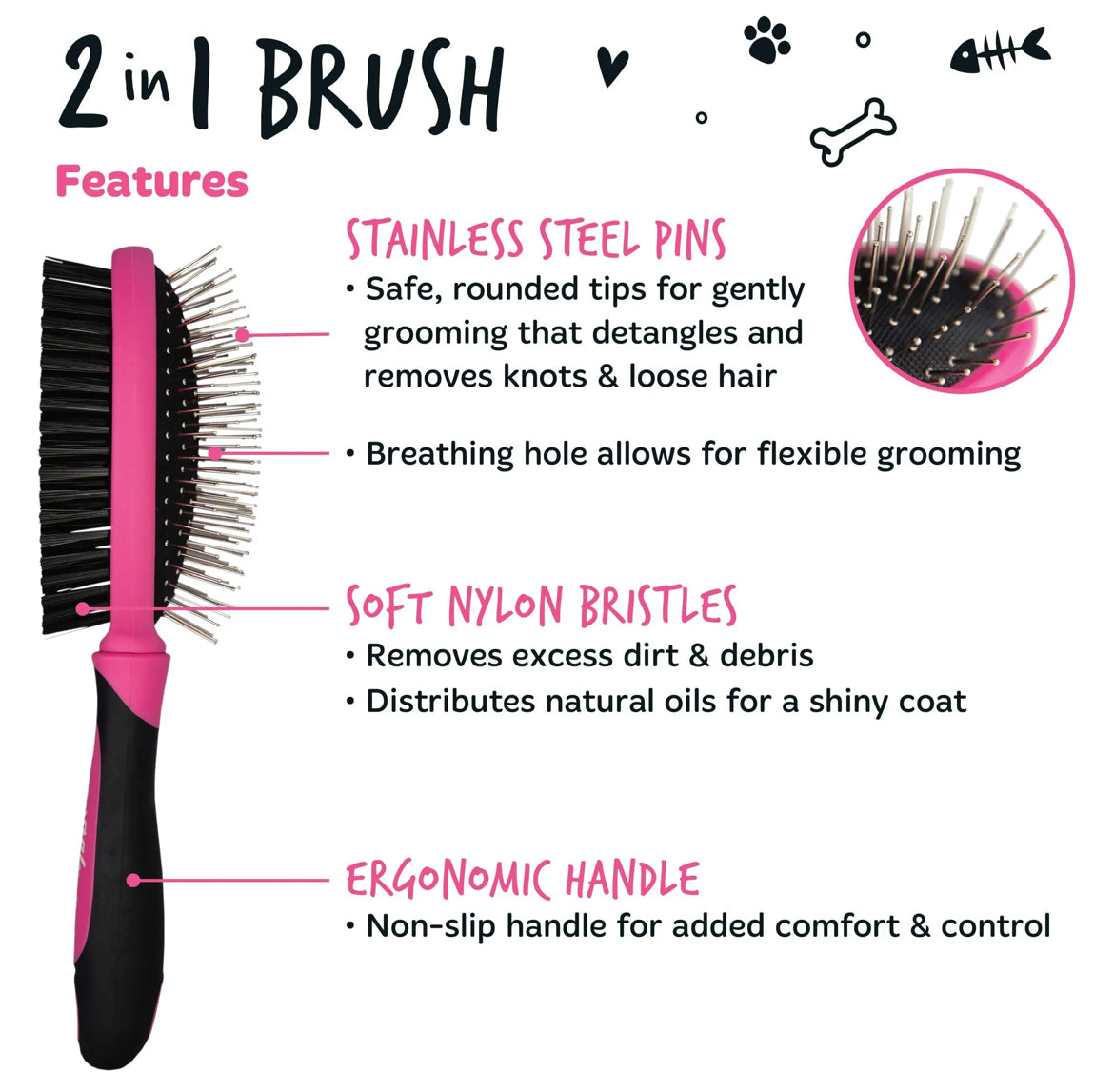 Bugalugs 2 in 1 Grooming Brush Brush Bugalugs
