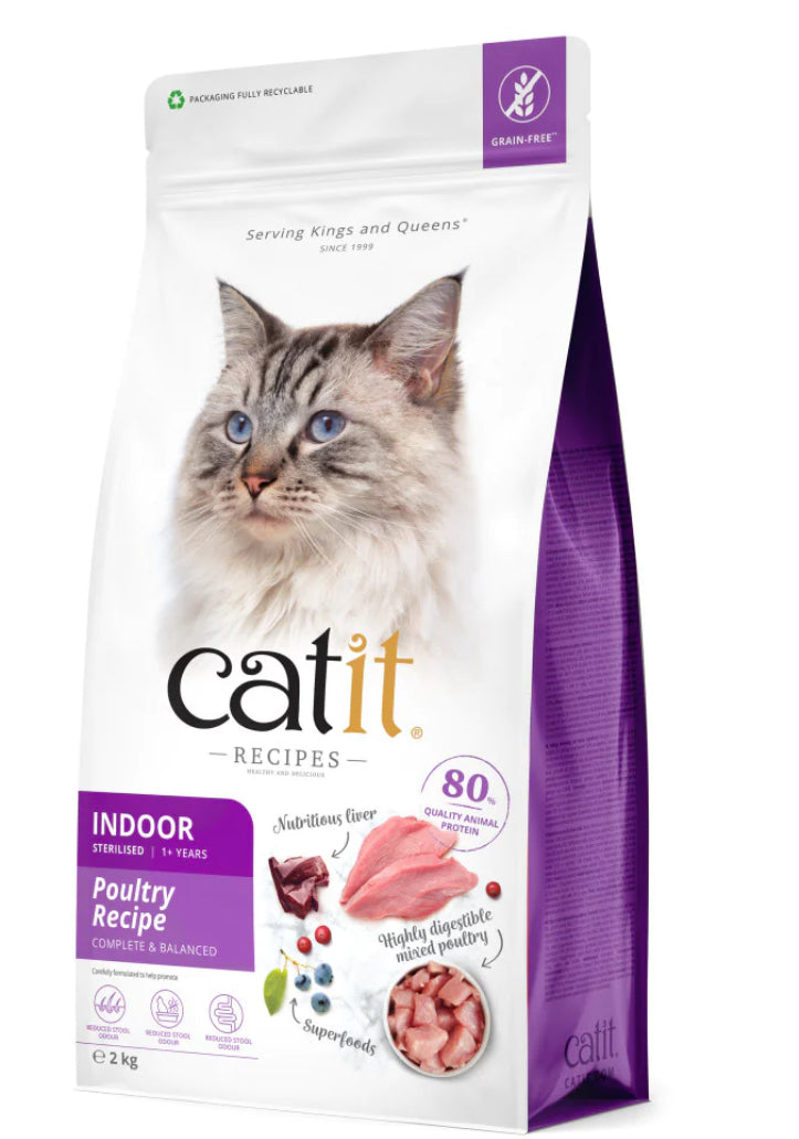 Catit Recipes Adult Indoor/Sterilised Poultry Recipe Cat Food 2kg Catit