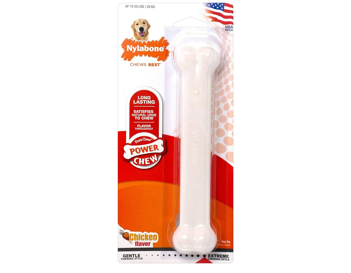 Nylabone Dura Chew Extreme Tough Dog Chew Toy Bone Chicken Nylabone