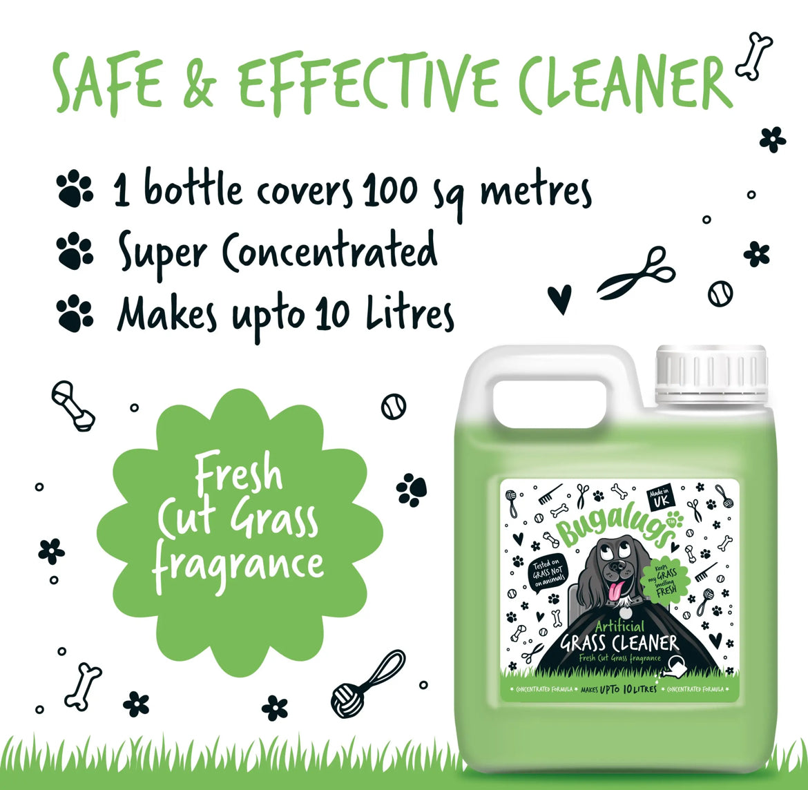 Artificial Grass Cleaner (Cut Grass) 1L Disinfectant Bugalugs