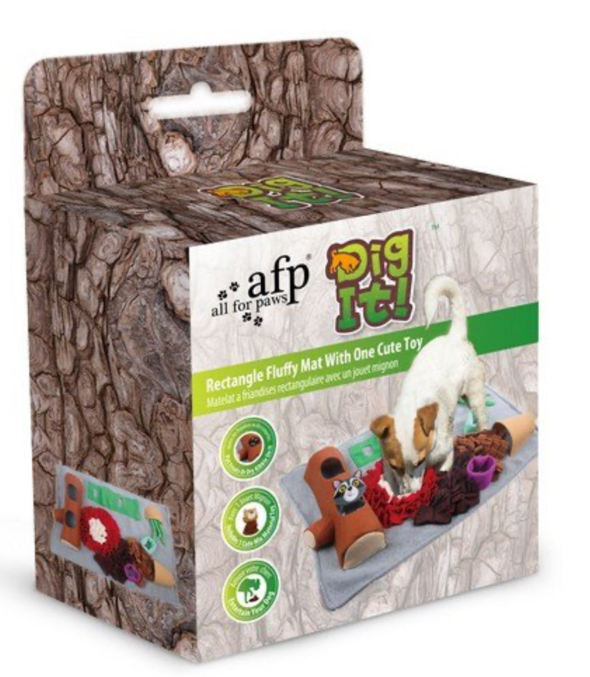 All For Paws Dig It Fluffy Mat With Cute Toy For Dogs All For Paws
