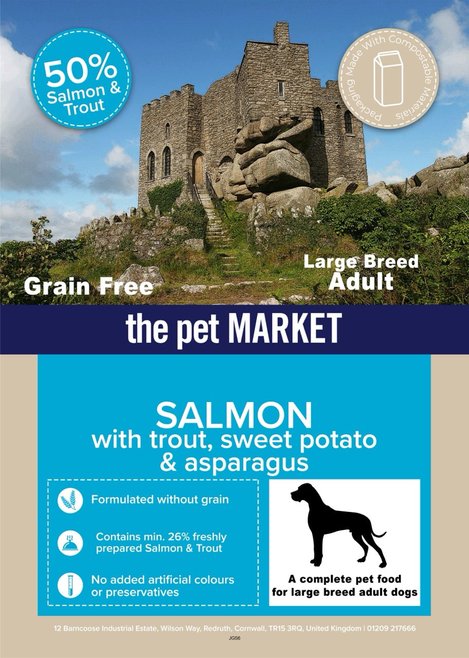 Grain Free Large Breed Adult Dog Salmon Dry Complete kibble the Pet MARKET