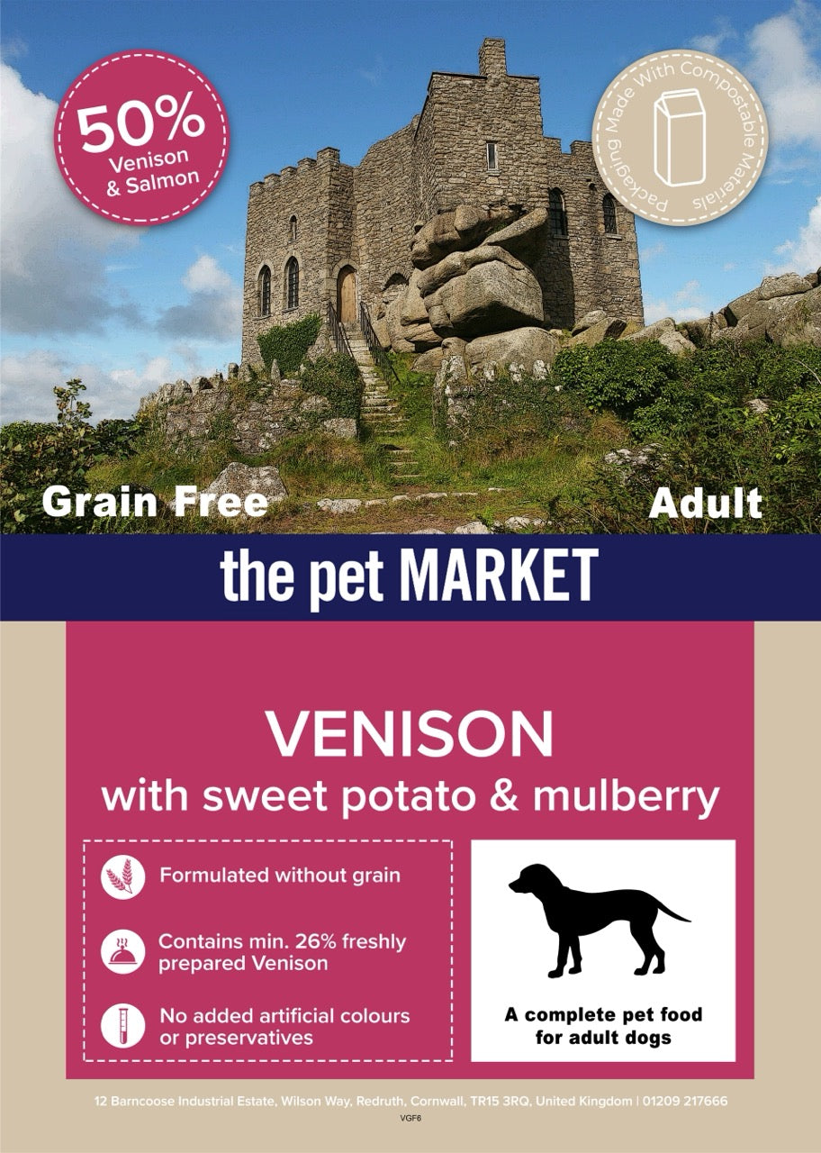Grain Free Adult Dog Venison Dry Complete kibble the Pet MARKET