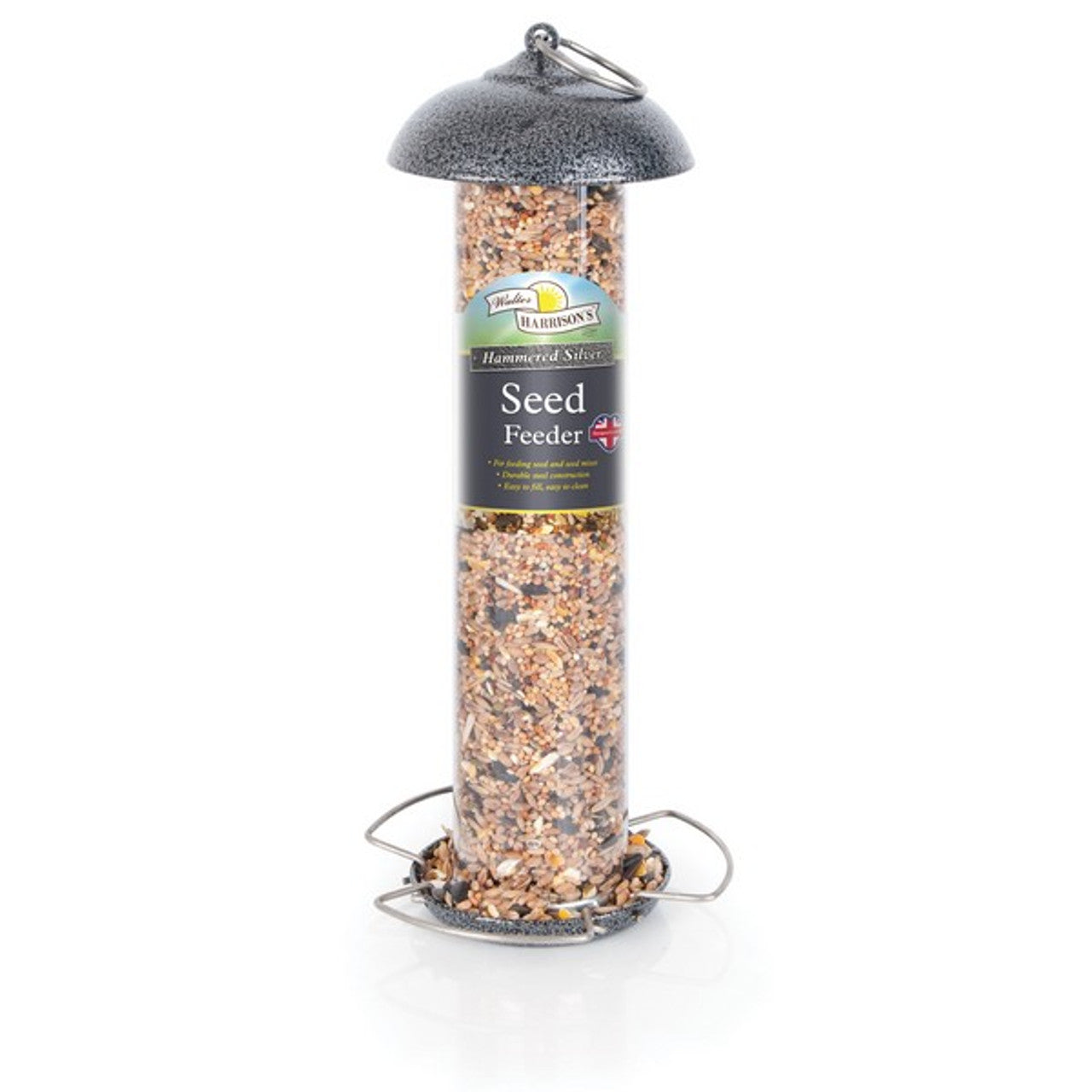 Harrisons Hammertone Silver Seed Feeder 30cm Bird feeder Harrisions