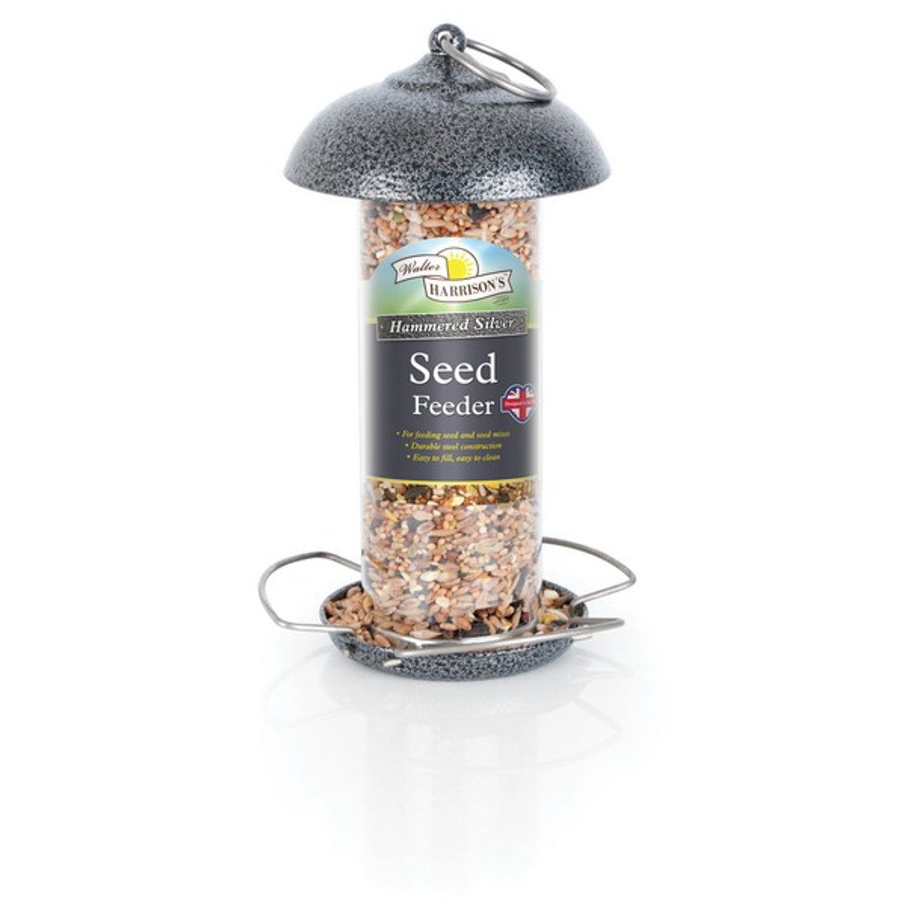 Harrisons Hammertone Silver Mini Seed Feeder 20cm Bird feeder Harrisions