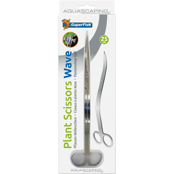 SuperFish Stainless Plant Scissors 25cm Aquascaping Tools SuperFish Wave