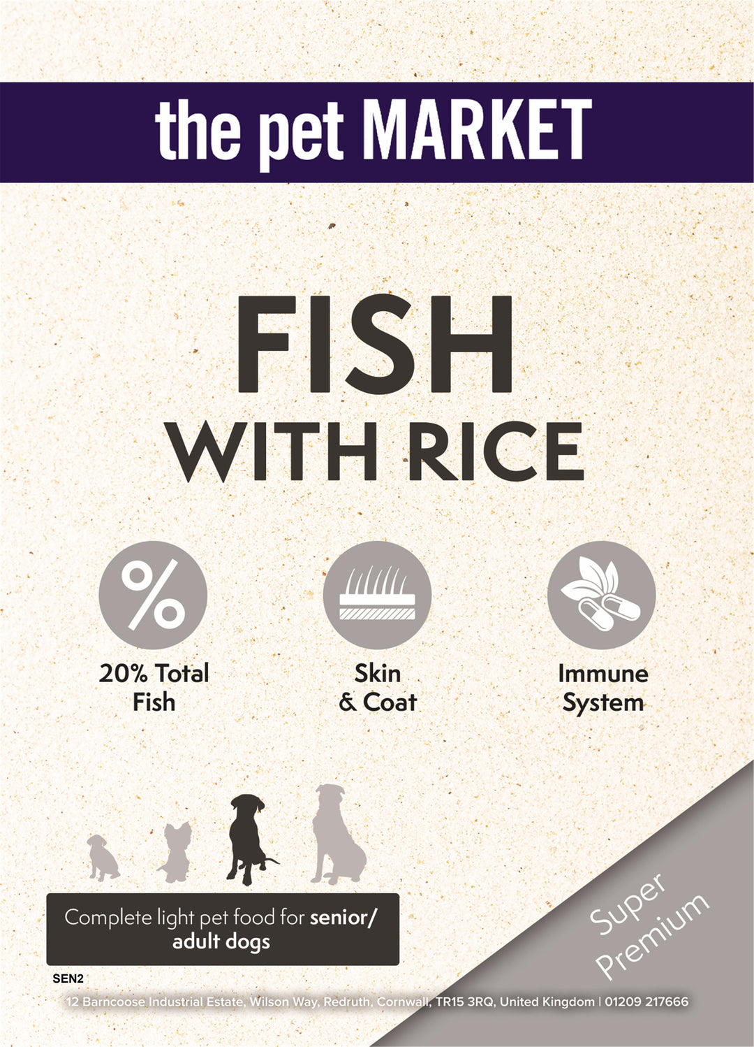 Super Premium Senior/Light Fish Dry Complete kibble the Pet MARKET