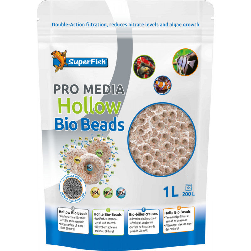 Superfish Pro Media Hollow Bio Beads 1000ml aquarium filtration King British