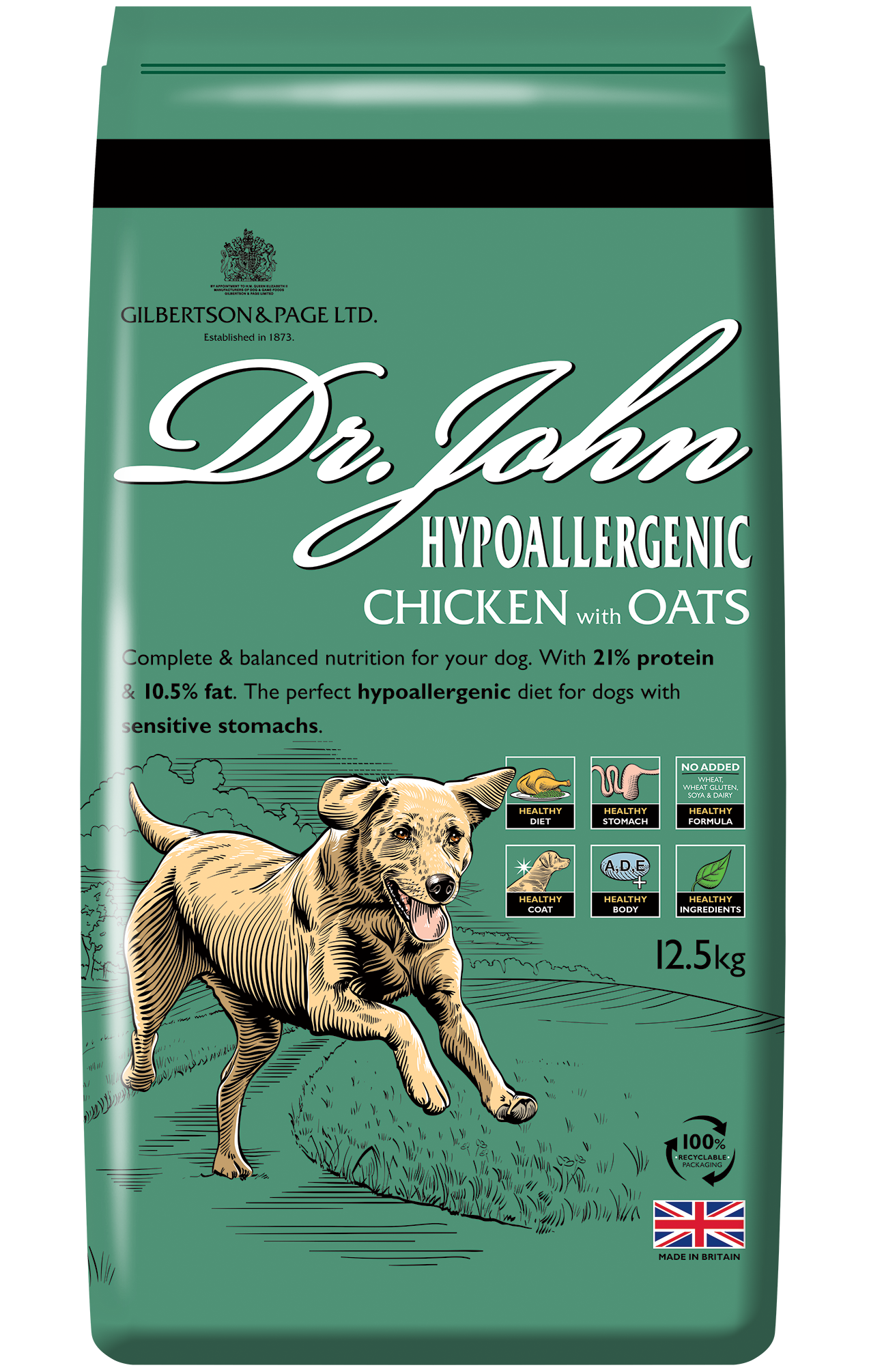 Dr. John Hypoallergenic Chicken with Oats Dry Complete kibble Gilbertson & Page LTD