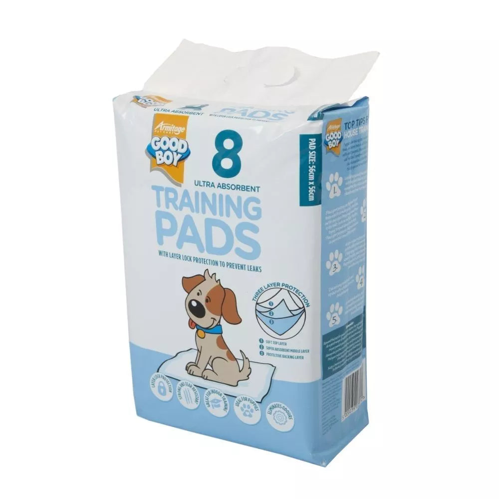GOOD BOY DOG PUPPY ULTRA ABSORBENT TOILET TRAINING PADS (8) Dog accessories good