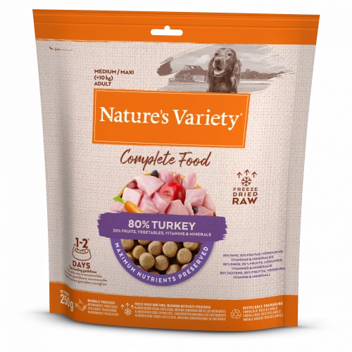 Natures Variety Complete Freeze Dried Dog Food Natures Menu 120g Turkey