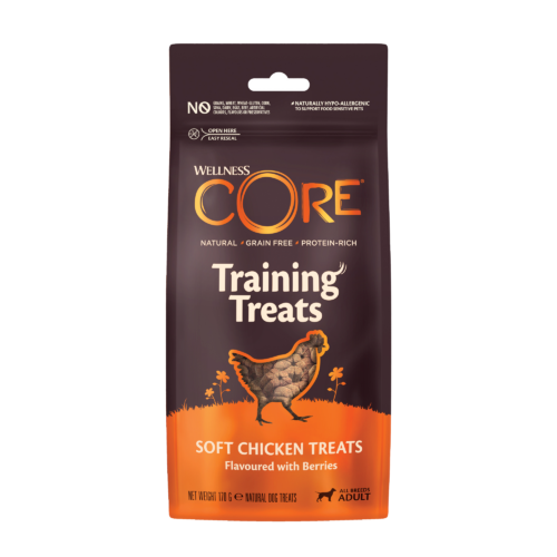 Product for Dog Treats Wellness CORE Protein Bites Crunchy Chicken Flavoured with Cherries - 170g Wellness CORE Protein Bites Soft Chicken Flavoured with Cherries - 170g Dog Treat Wellness