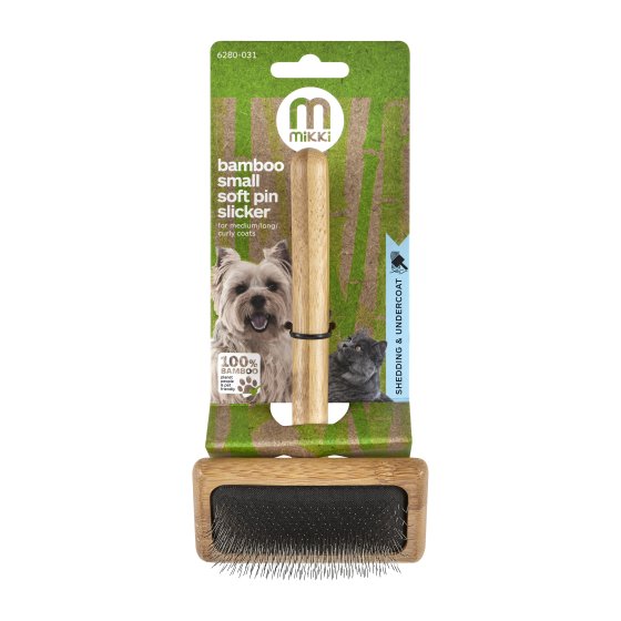 Bamboo Soft Pin Slicker - Small Dog Grooming Mikki