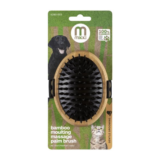 Bamboo Palm Brush - Moulting Massage Dog Grooming Mikki