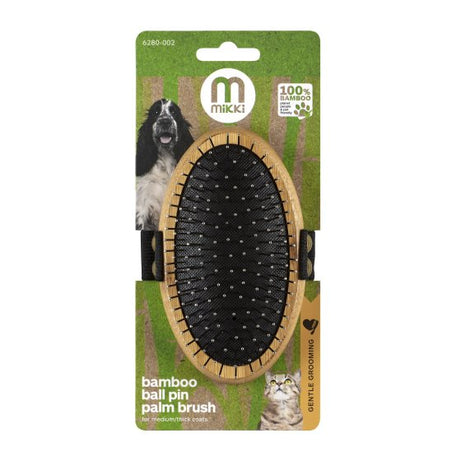 Bamboo Palm Brush - Ball Pin Dog Grooming Mikki