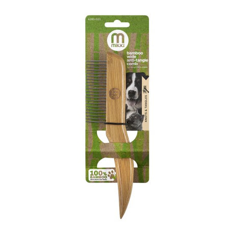 Bamboo Anti-Tangle Comb - Wide Dog Grooming Mikki