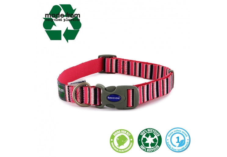 HOT PINK CANDY STRIPE MADE FROM COLLAR Dog accessories Ancol