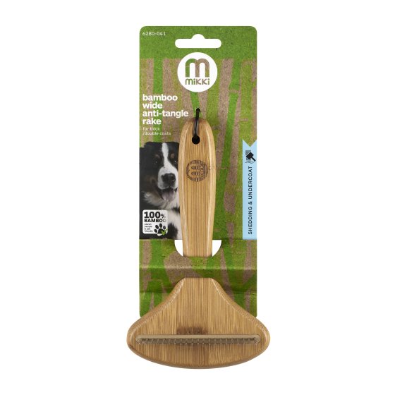 Bamboo Anti-Tangle Rake - Wide Dog Grooming Mikki