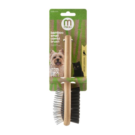 Bamboo Combi Brush - Small Dog Grooming Mikki