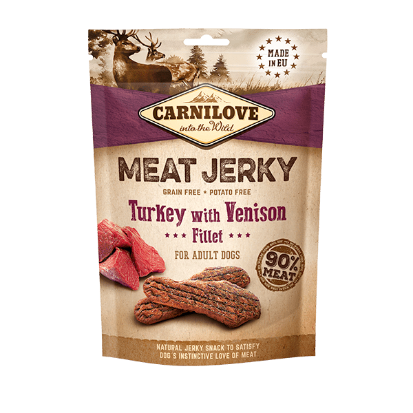 Carnilove Jerky Turkey with Venison Fillet Dog Treat Carnilove