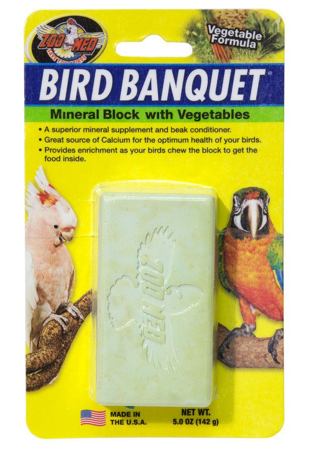 ZM Bird Banquet Veg Mineral Block LARGE Bird Supplement Zoo med