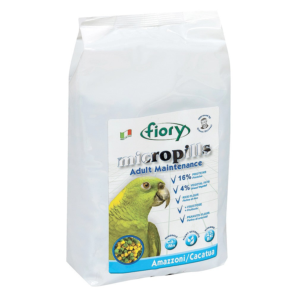 Fiory MicroPills Cold Pressed Pellets Amazon and Cockatoo Parrot Food Bird feed Fiory