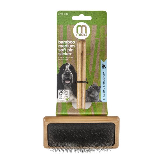 Bamboo Soft Pin Slicker - Medium Dog Grooming Mikki
