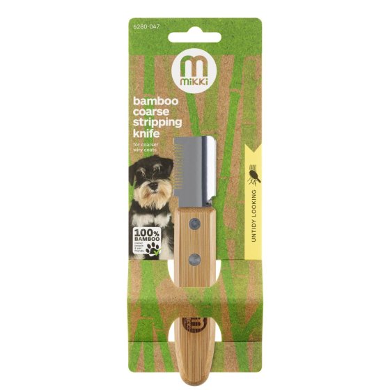 Bamboo Stripping Knife - Coarse Dog Grooming Mikki