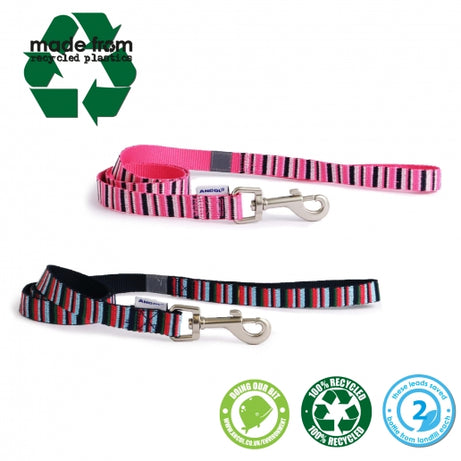 HOT PINK CANDY STRIPE MADE FROM LEAD Dog accessories Ancol