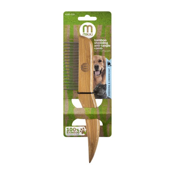 Bamboo Anti-Tangle Comb - Shedding Dog Grooming Mikki