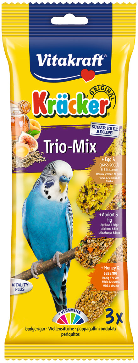 Vitakraft Budgie Stick Trio Egg, Honey & Apricot Bird Treat Vitakraft