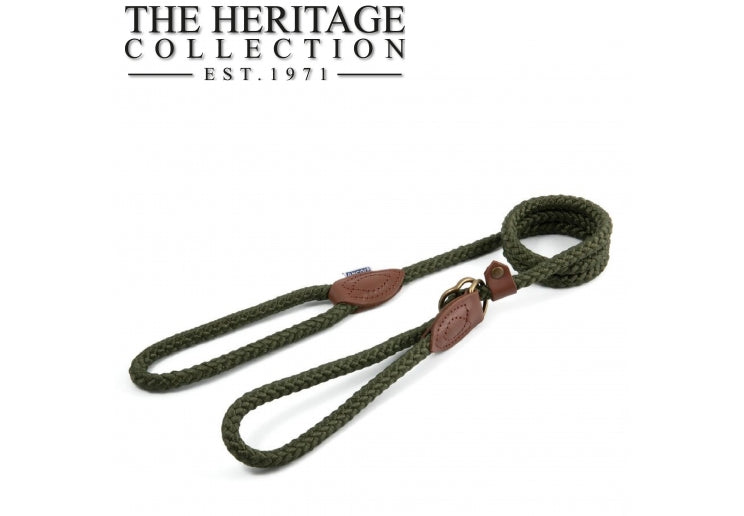 HERITAGE ROPE SLIP LEAD GREEN Dog accessories Ancol