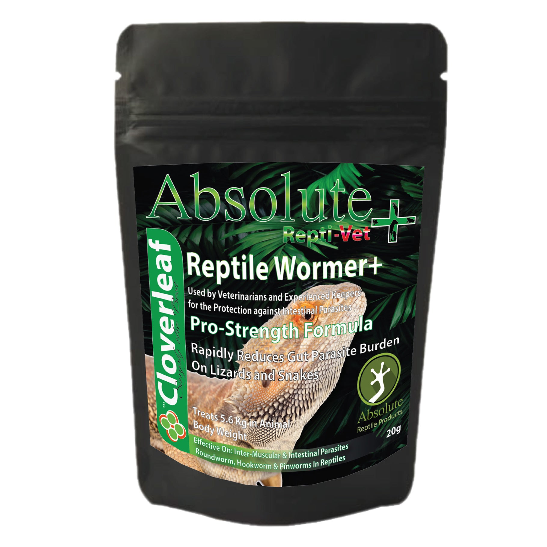 Cloverleaf Absolute Reptile Wormer 20g Reptile Acessories Cloverleaf