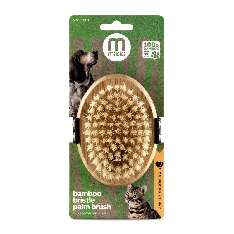 Bamboo Palm Brush - Bristle Dog Grooming Mikki