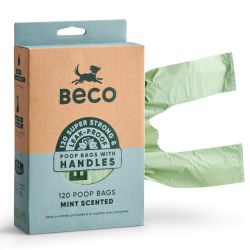 Beco Poop Bags with Handles Mint Scented 120 Dog accessories Beco