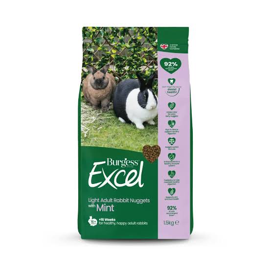 Burgess Excel Light Rabbit Nuggets with Mint 1.5kg Small Mammal - Food Burgess