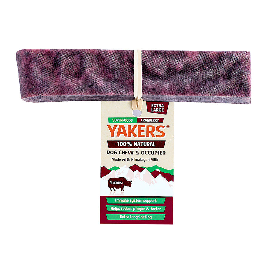 Yakers Dog Chew Cranberry, XL Dog Treat Yakers