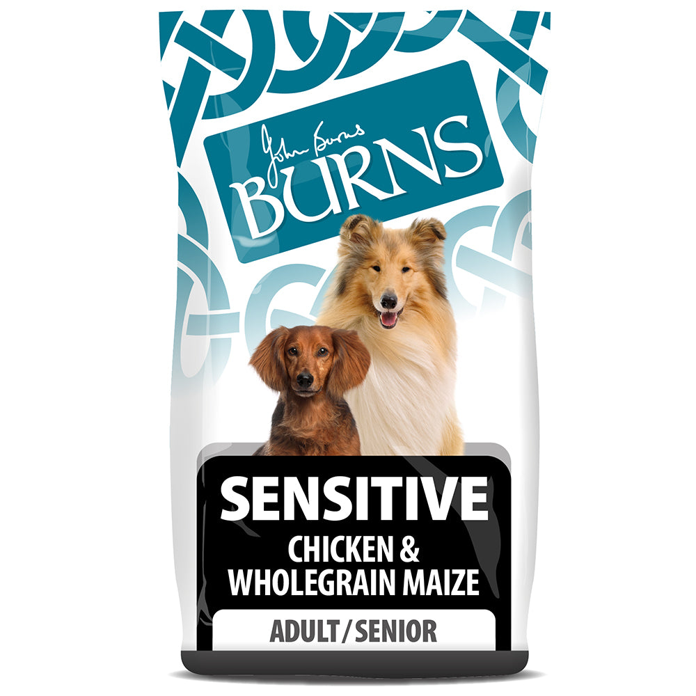 Burns Sensitive Chicken & Wholegrain Maize Dry Complete kibble Burns