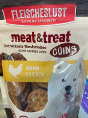 Meat and treat chicken coins 80g Pet Market