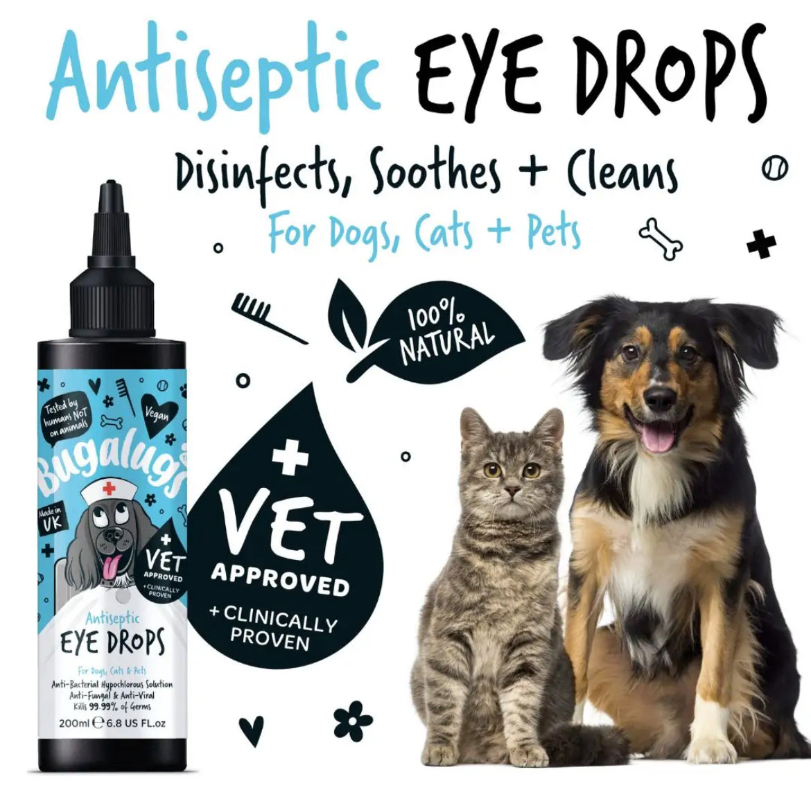 Bugalugs Antiseptic Eye Drops Grooming Bugalugs