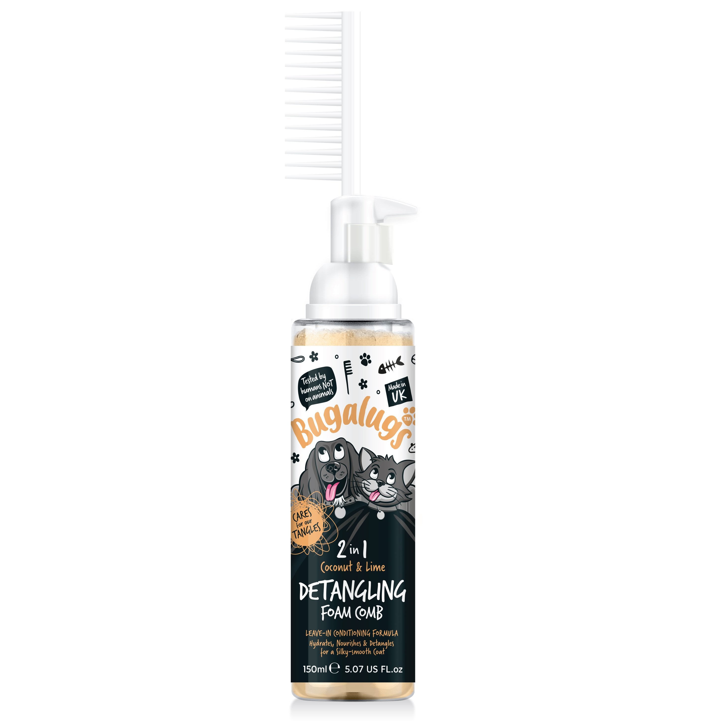 2 in 1 Detangling Foam Comb (Coconut & Lime) Grooming Bugalugs