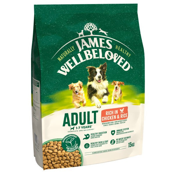 James Wellbeloved Dog Adult Chicken & Rice 15kg DOG - Food James Wellbeloved