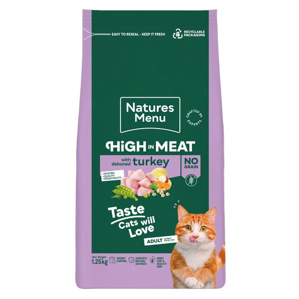 Natures Menu Adult Turkey Dry Cat 1.25kg Cat - Food Natures Menu